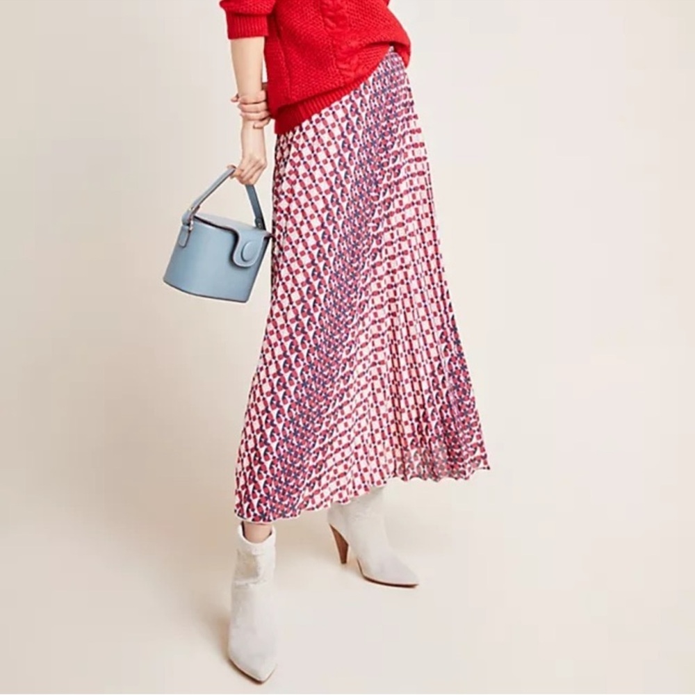 NWT Anthropologie Maeve Hildi Pleated Midi Skirt Size XS
